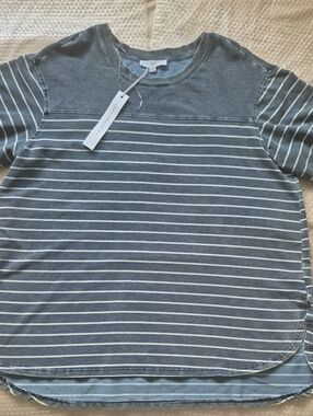 NWT! Jane And Delancey Striped Plus Size French Terry Shirt